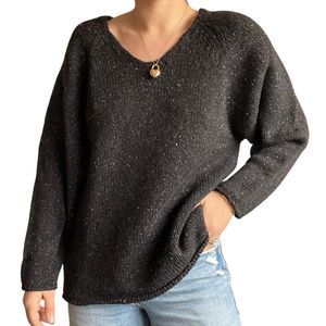 COPY - Woolrich Womens Charcoal Gray V Neck Wool Minimalistic Lightweight Sweat…